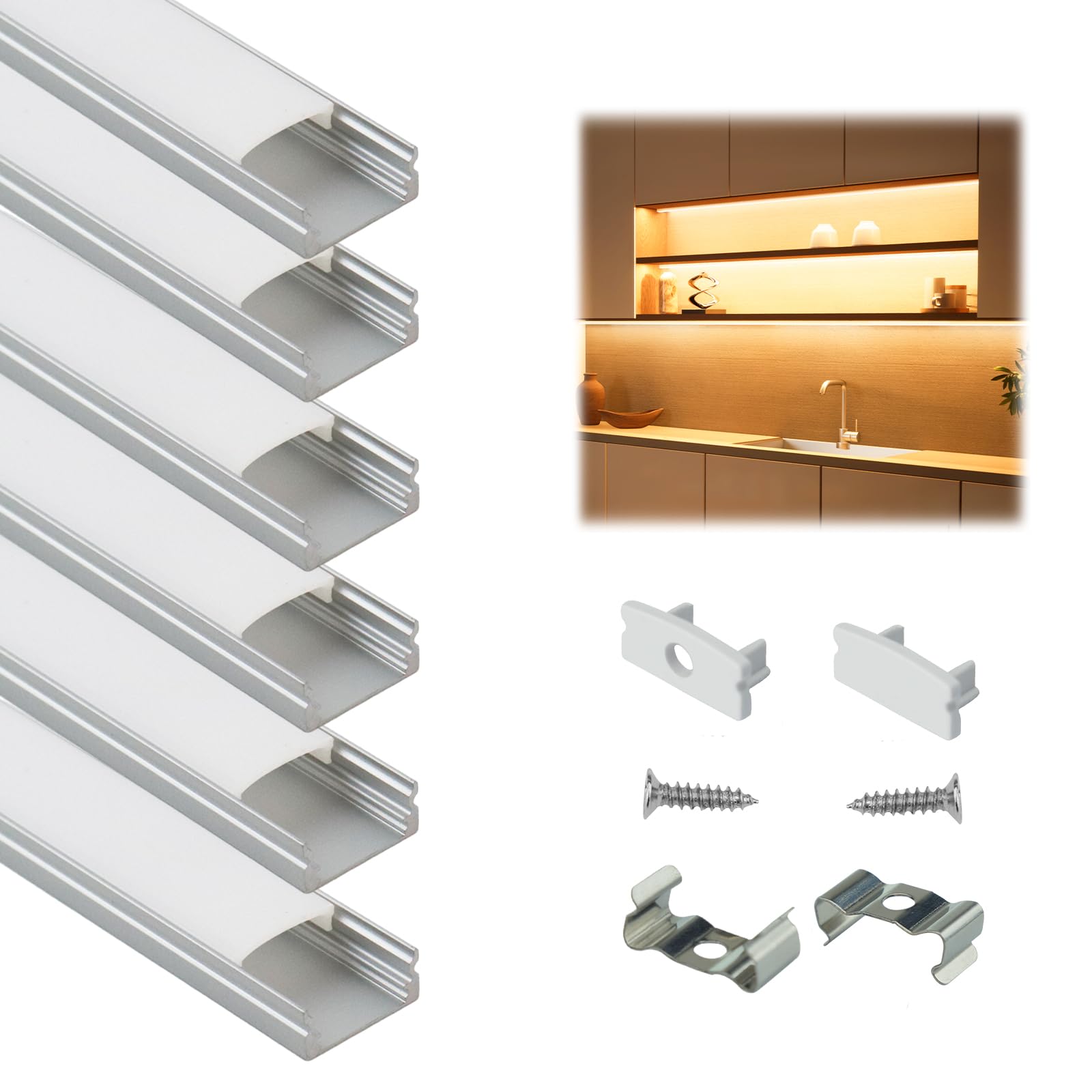 Muzata U1SW silver aluminum LED channel body for a premium look