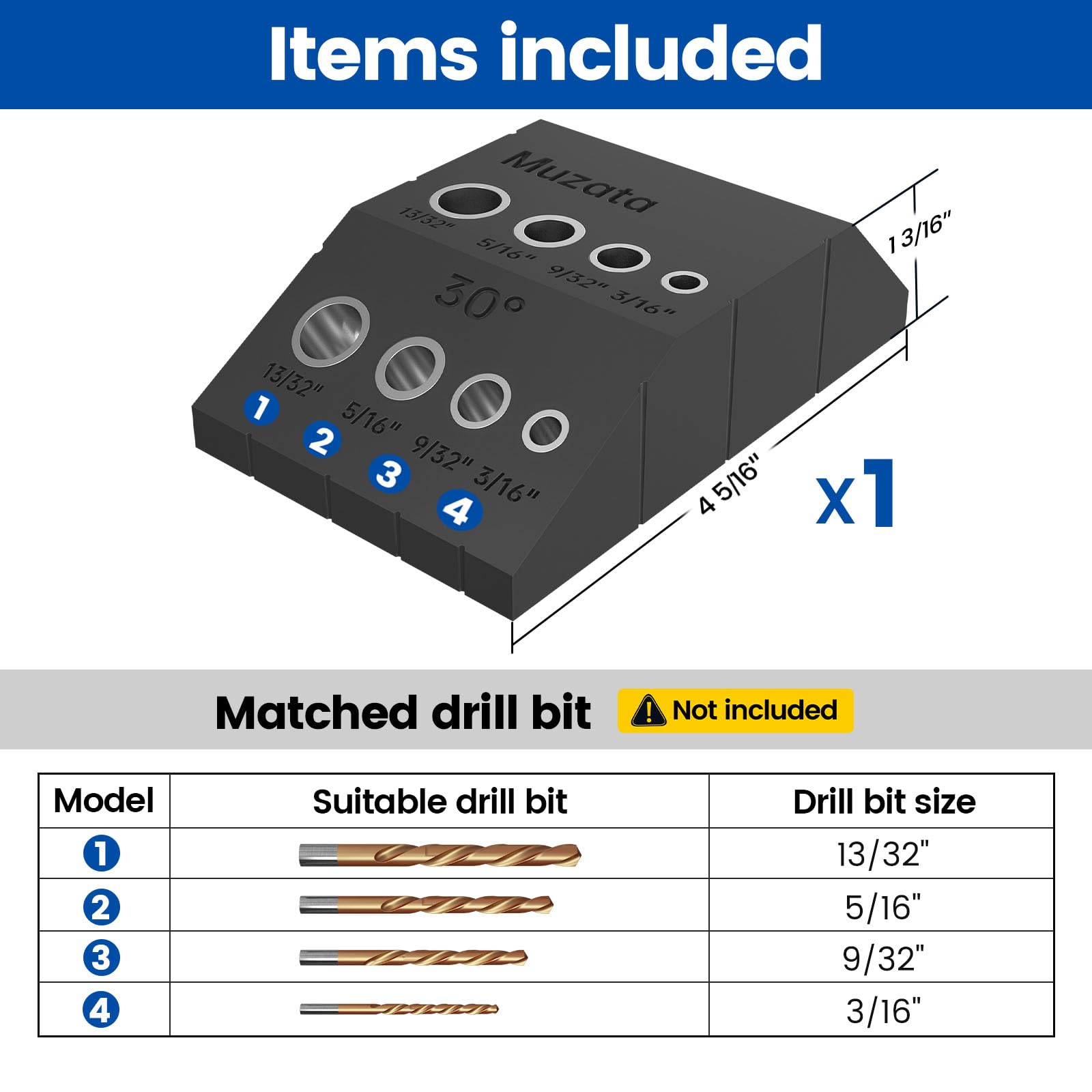 Muzata multi-angle drilling template enabling exact angles on wood posts