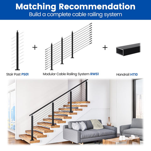 Muzata RWS1 BA4S post kit for versatile stair system layouts