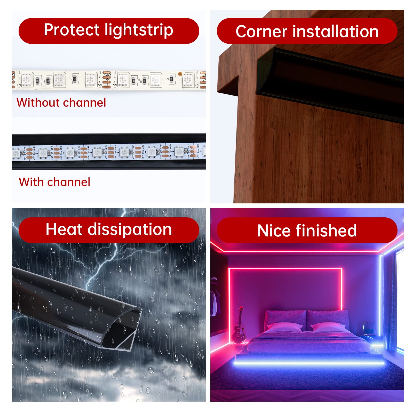 Muzata smoky black diffuser reduces glare while delivering balanced light.