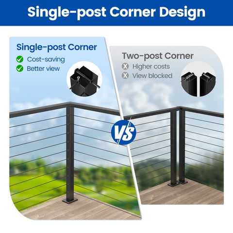 Muzata stainless steel post withstands outdoor weather for long-lasting use.