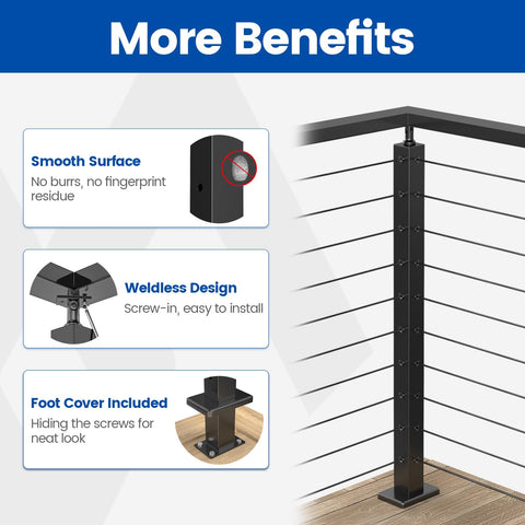 Muzata surface-mount corner post PS01 offers a clean, low-profile installation.