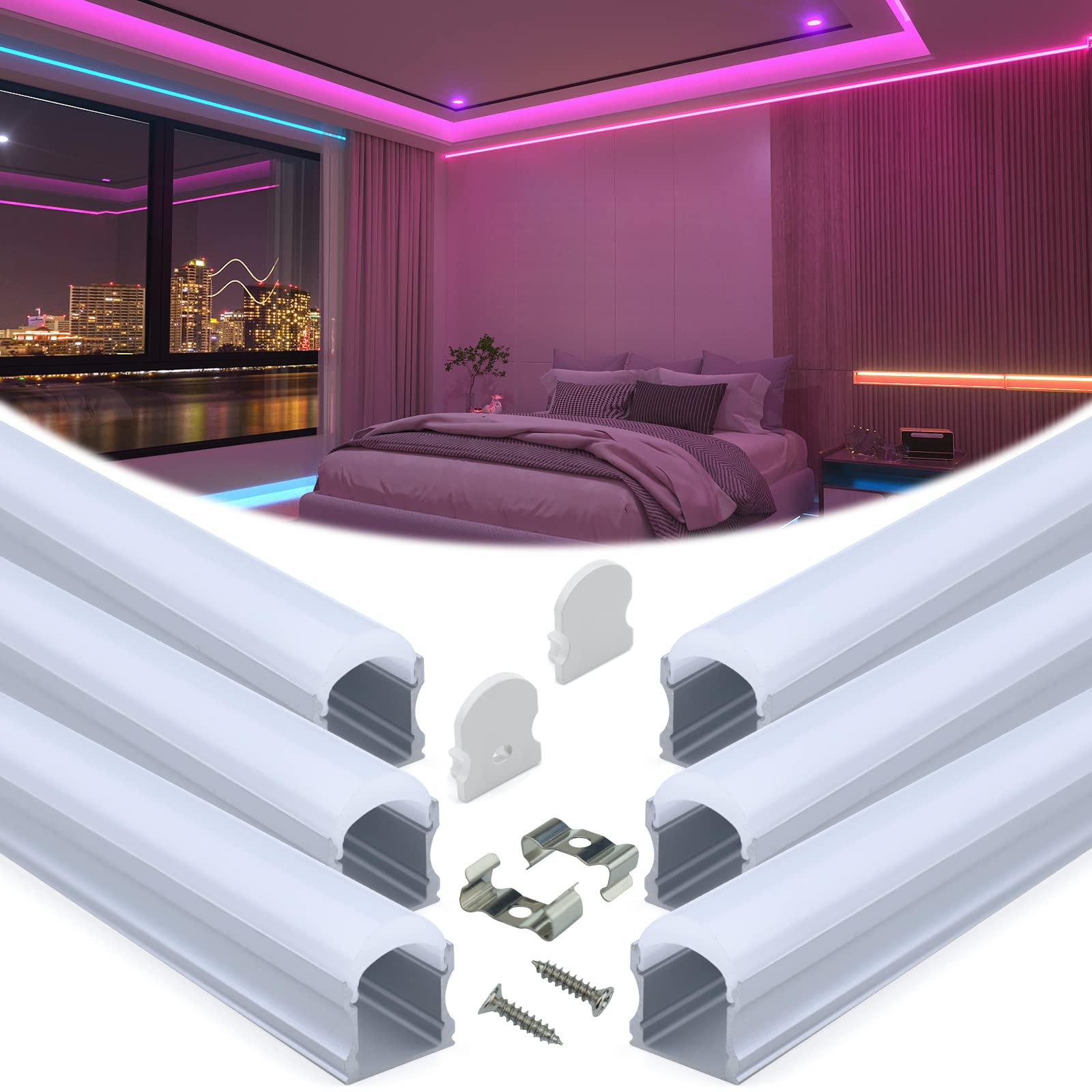 Muzata U108 spotless channel delivers even diffusion for 1-meter lighting.