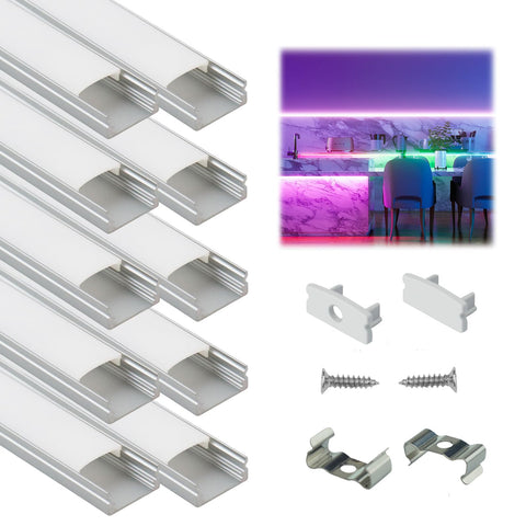 Muzata U1SW LED channel 1m silver for clean, even illumination
