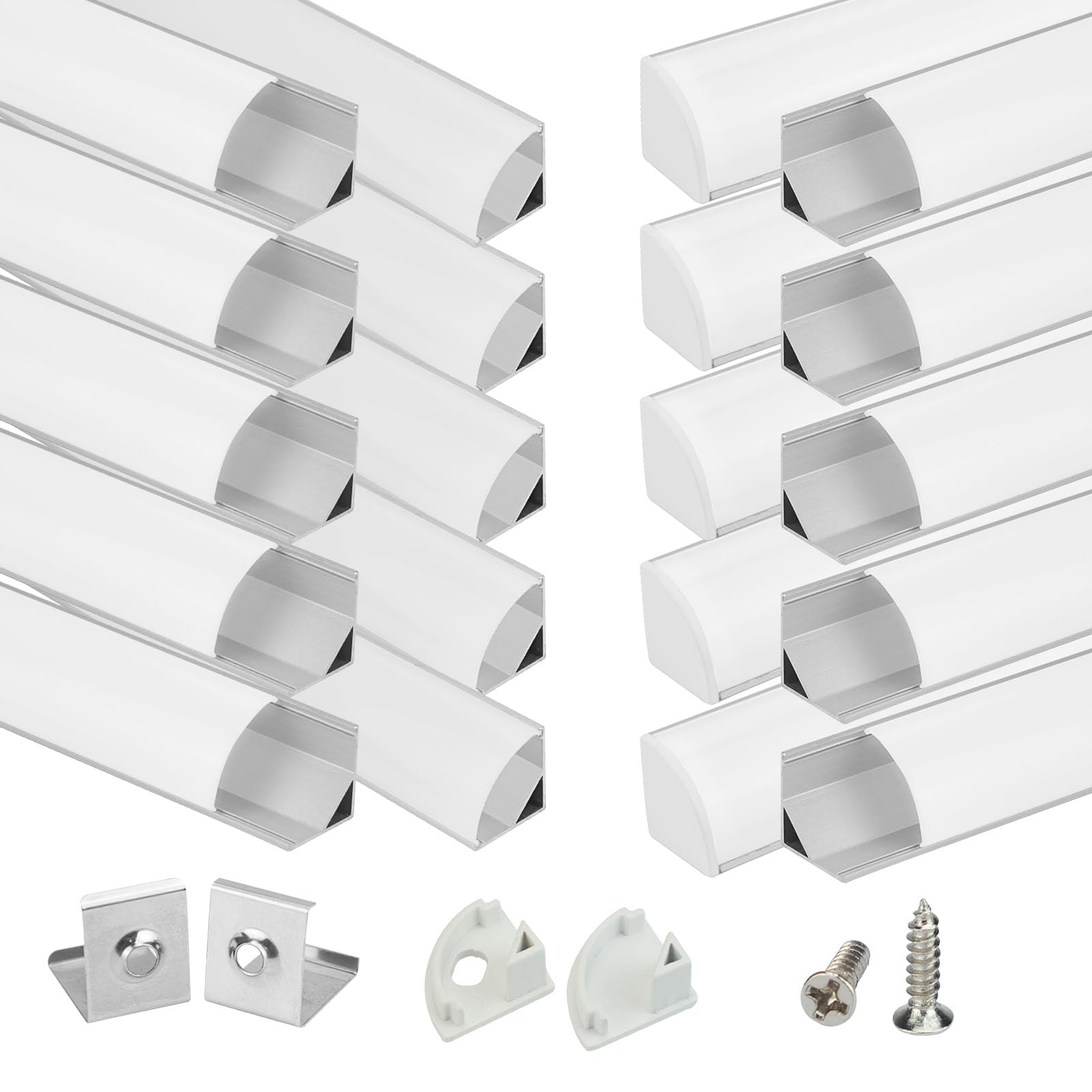 Muzata V-shaped LED channel with milky cover for clean, corner lighting.