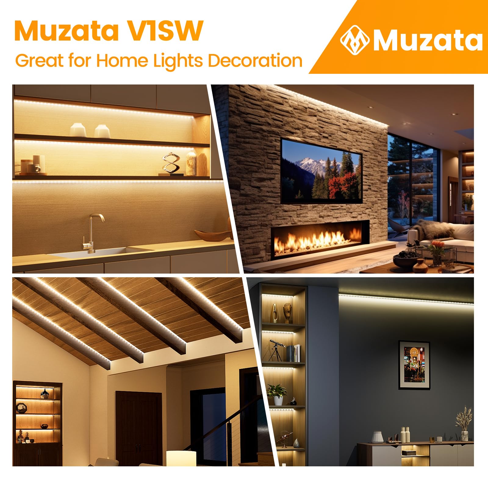 Muzata V1SW cabinet and shelf lighting creates ambient illumination for displays.
