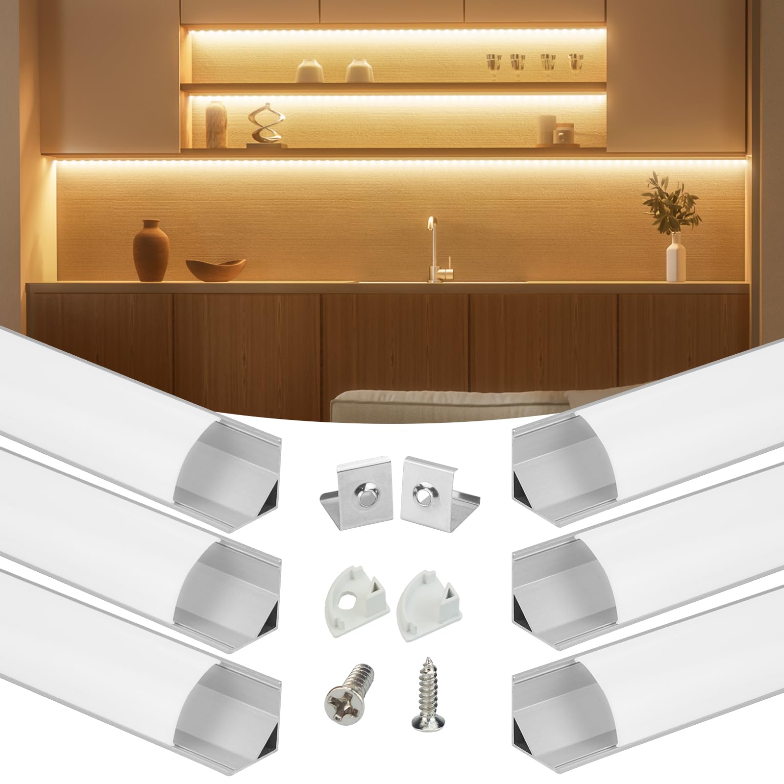 Muzata V1SW corner lighting channel showcases a clean, hidden glow for tight edges.