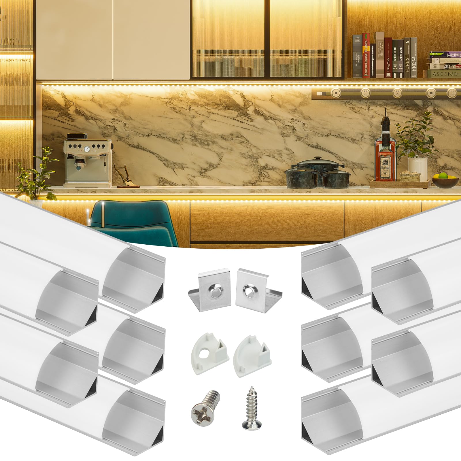 Muzata V1SW corner lighting channel illuminates a dark corner with soft glow.