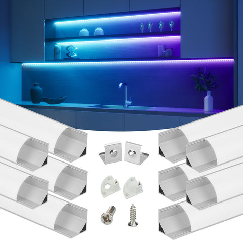 Muzata V1SW corner lighting channel creating a warm glow in a dark corner