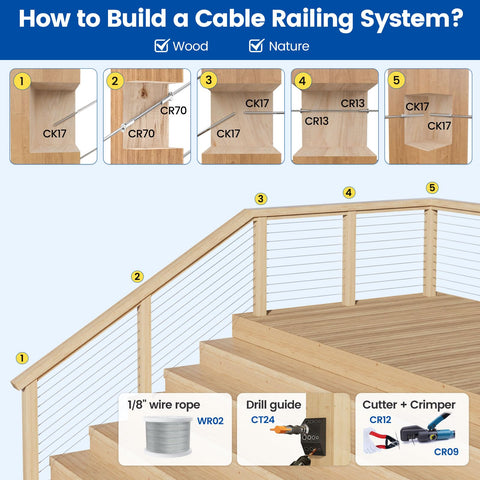 Muzata wire rope and assembly CK12/WR02 for smooth installation