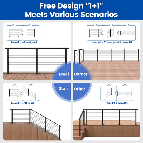 Muzata wire rope WR19 provides rust-resistant strength for outdoor decks and stairs.