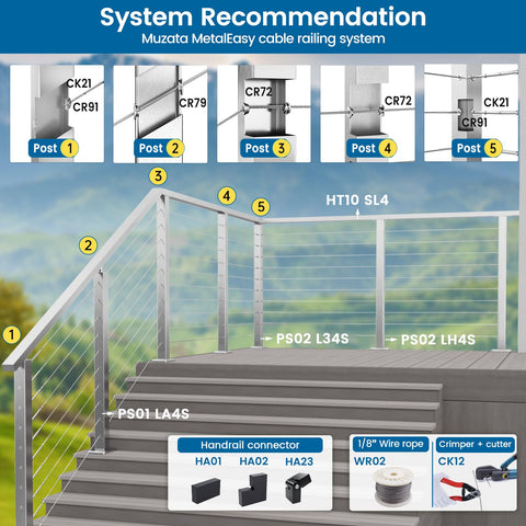 Muzata WR02 indoor-outdoor use suggests versatile railing options.