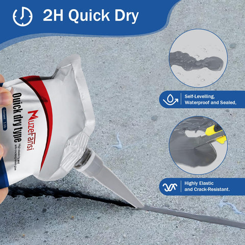 MuzeFansi sealant cures quickly and forms a waterproof barrier.