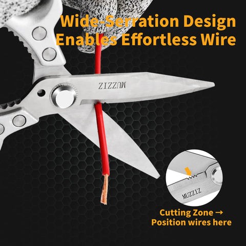 Muzziz Heavy Duty Scissors protective sheath keeps blades safe.