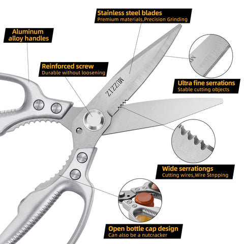 Muzziz Heavy Duty Scissors stainless blade resists rust for lasting performance.
