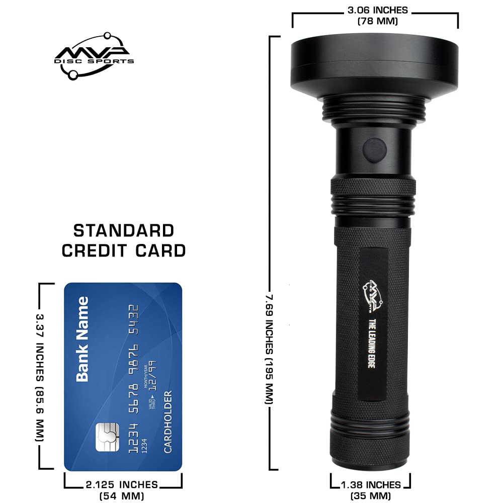 MVP Eclipse UV flashlight with 100-LED panel charges glow discs evenly.