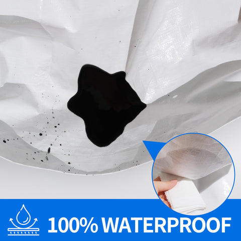 MVPNET tarp UV-resistant white protects equipment from sun exposure.