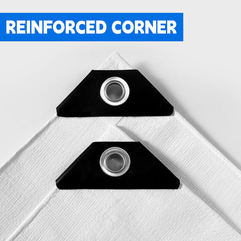 MVPNET tarp edge reinforcement with zinc-aluminum rings for durable anchoring