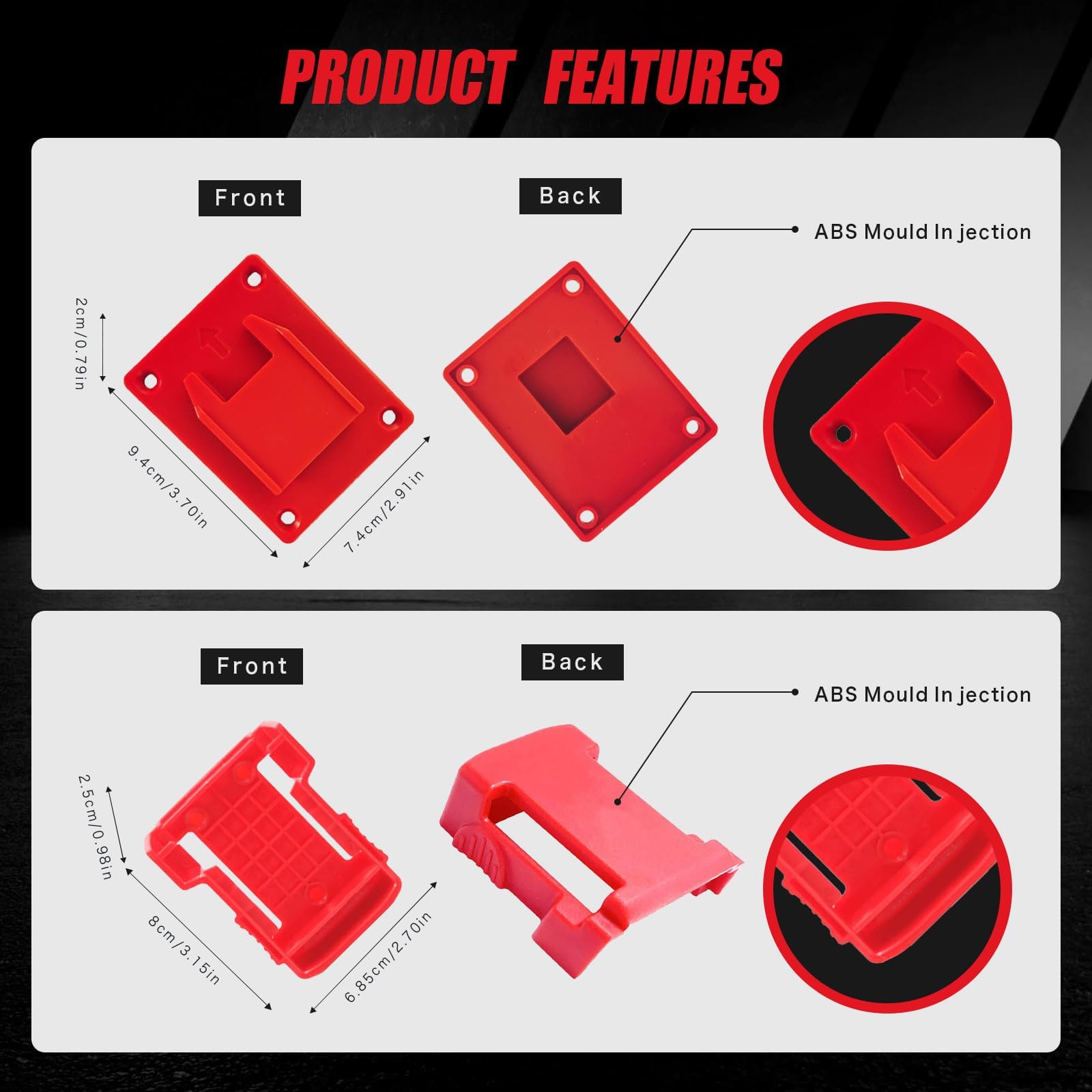 MXASLKMZ contents-assembly shows complete wall organizer kit for drills and batteries.