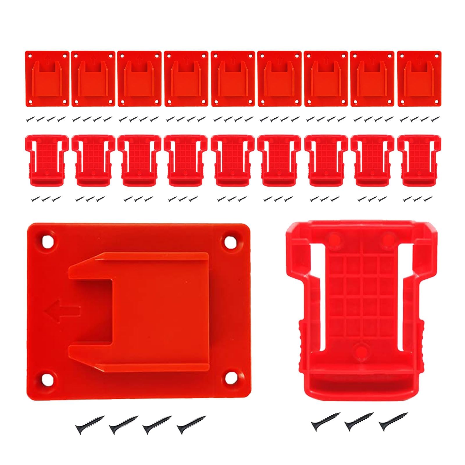 MXASLKMZ wall-mount tool holders organize drills and saws in a busy workshop.