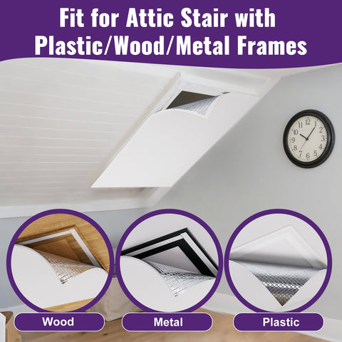 Mxclimate universal-fit design fits most attic openings with trimming