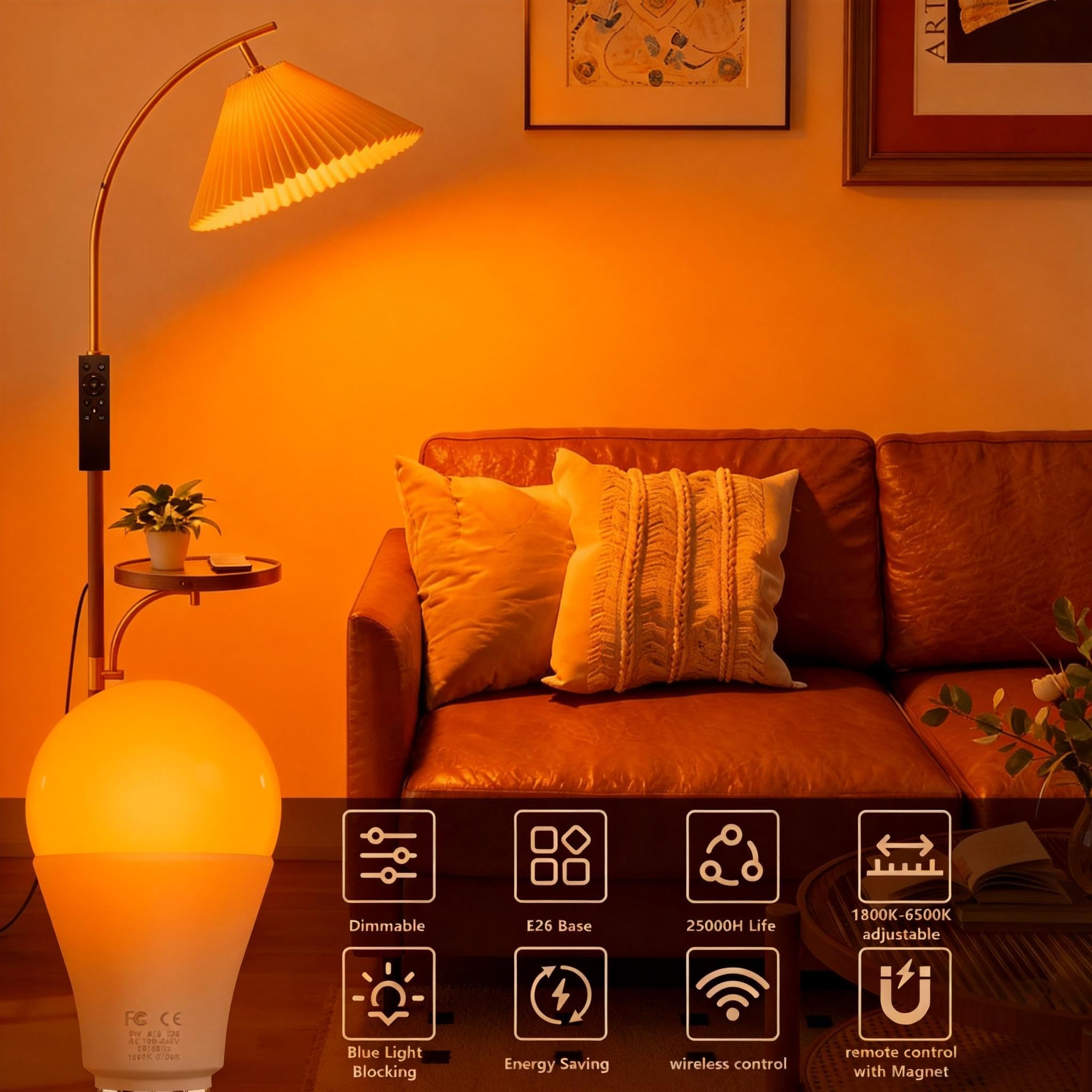 MXhme 1800K-6500K adjustable color temperature for versatile mood lighting.