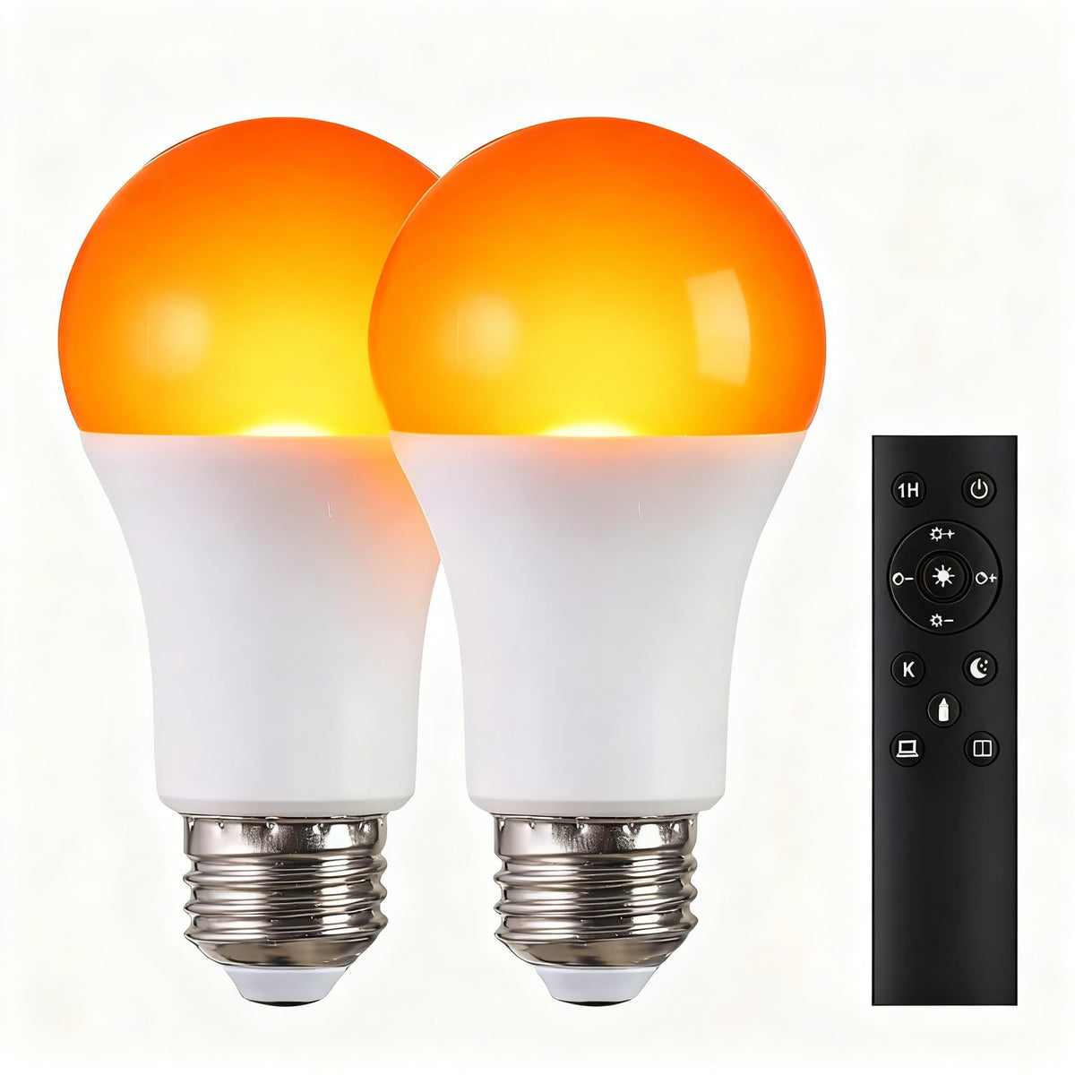 MXhme amber sleep light bulb with remote for relaxing evening lighting.