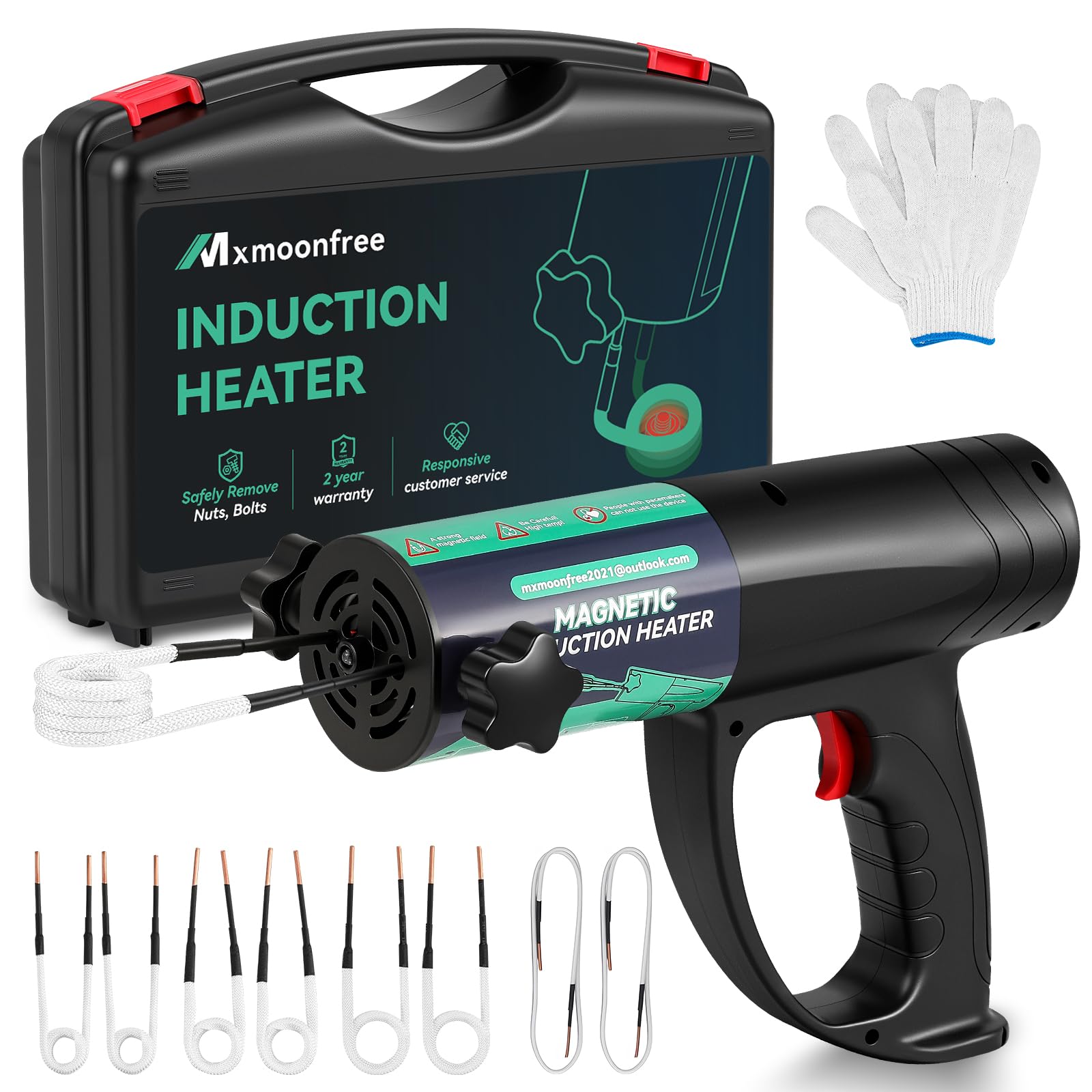 Mxmoonfree induction bolt heater with 8 coils ready for versatile bolt work