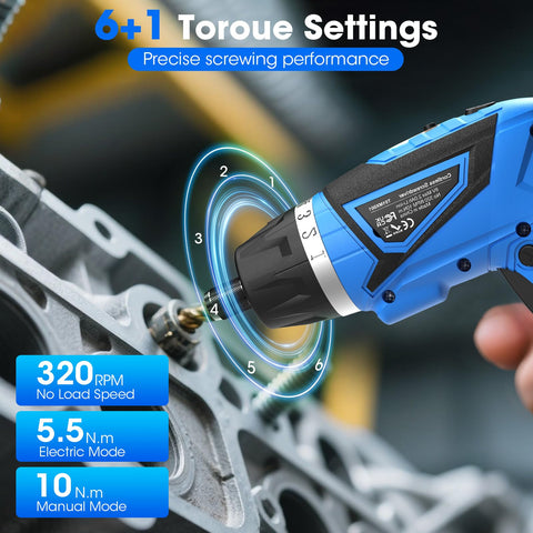 MXMZHXU 6 plus 1 torque settings for precise control.
