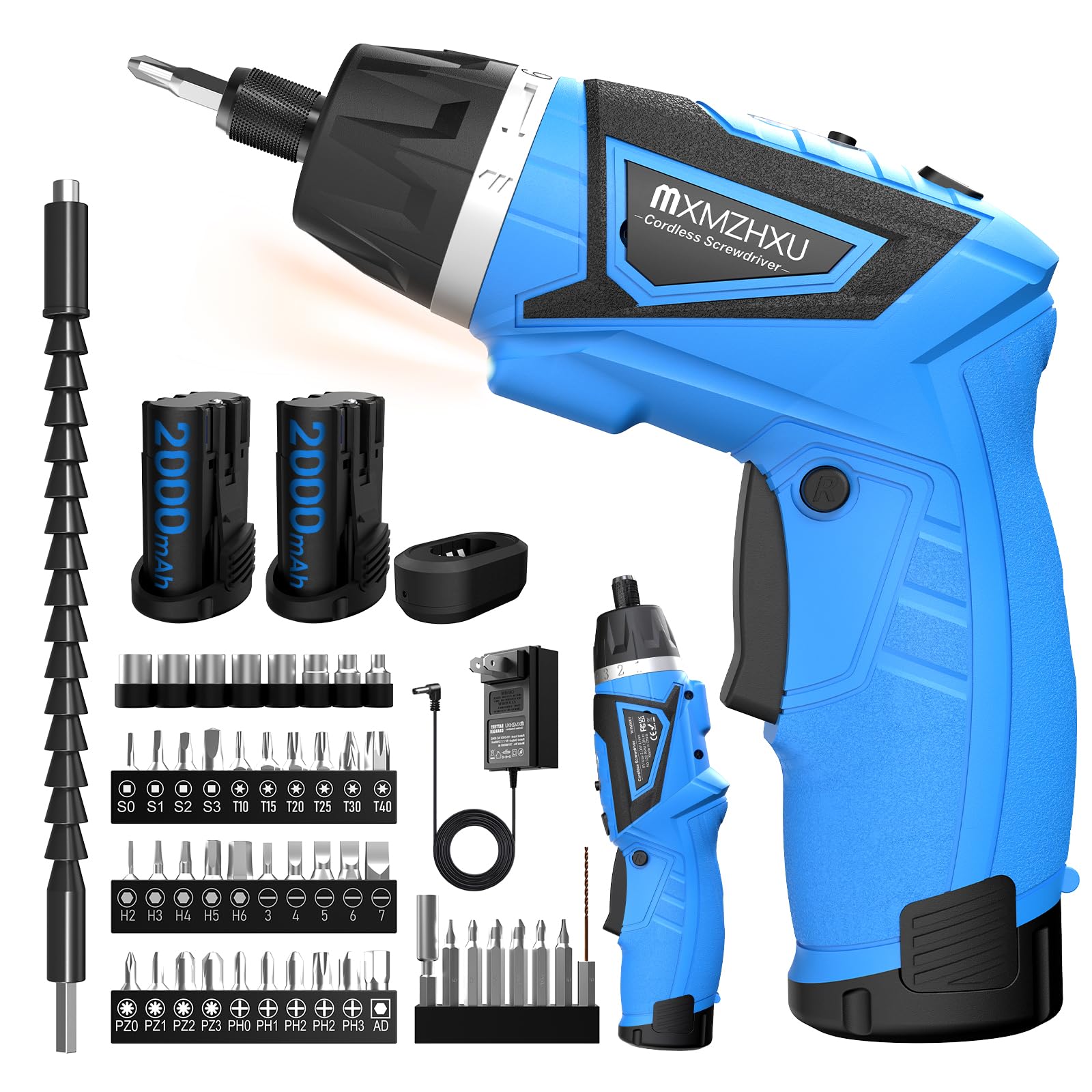 MXMZHXU cordless screwdriver compact design for tight spaces.