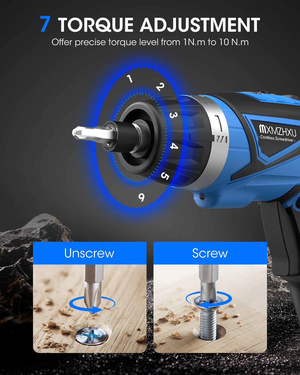 MXMZHXU 180-degree pivoting handle helps reach tight spaces.