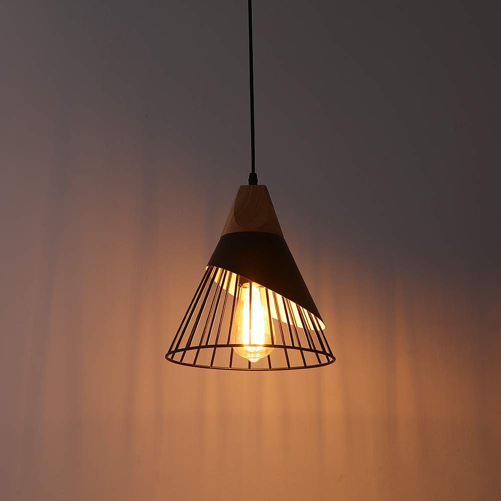 Mxsaoud dining room soft glow from black pendant lights