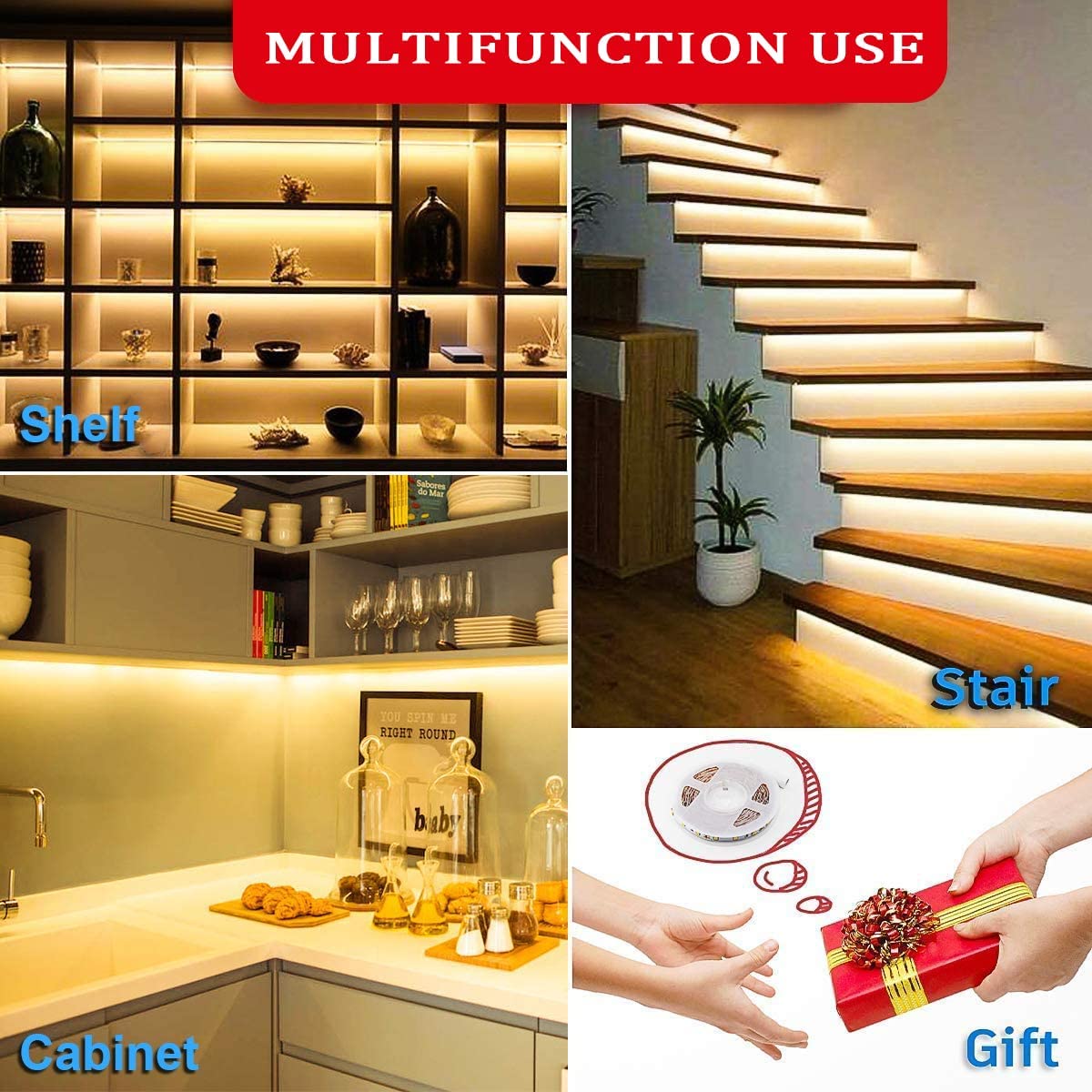 MY BEAUTY LIGHT LED strip lights install securely with foam tape and clips for reliable setup.