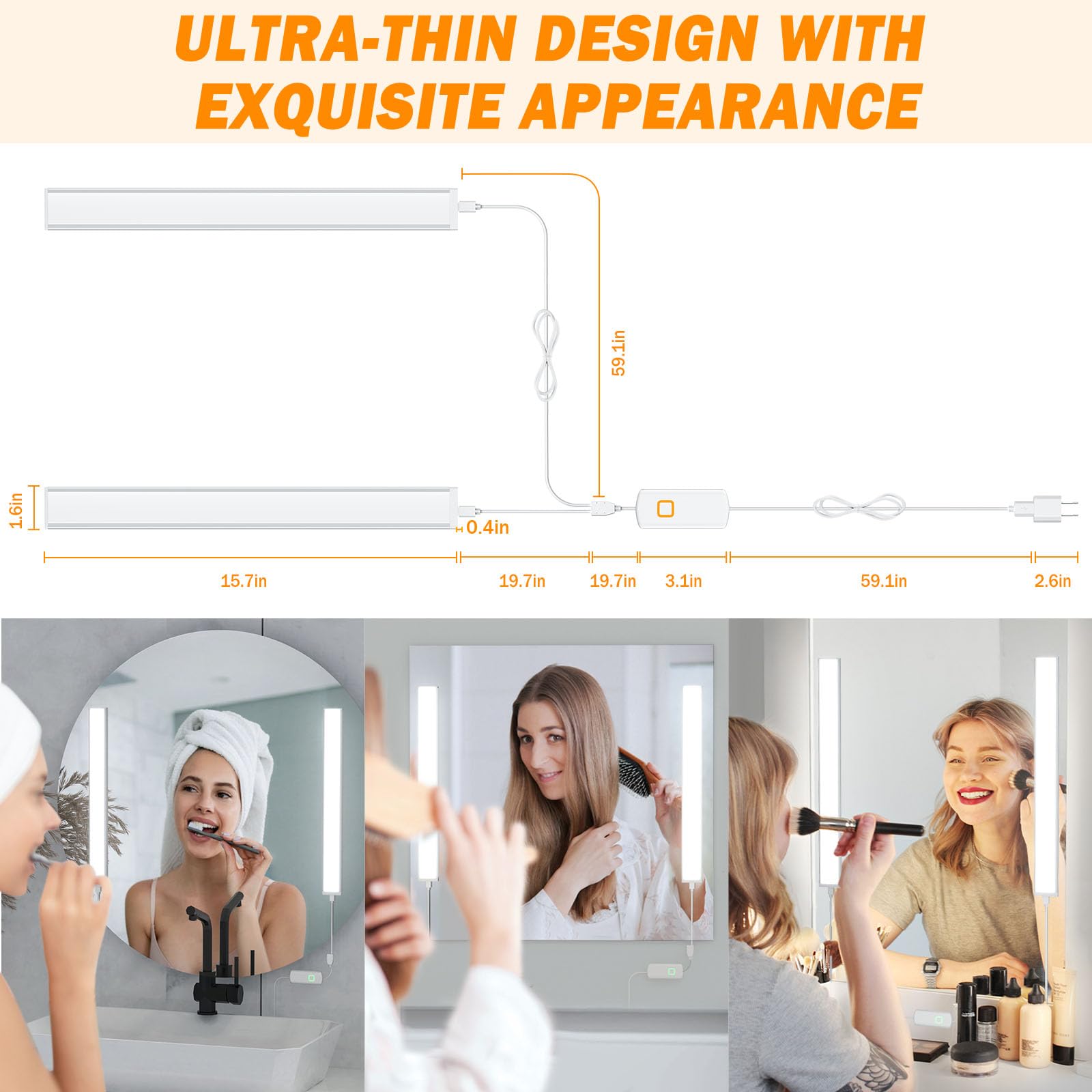 My Beauty Light vanity light with diffuse brightness on the mirror surface.