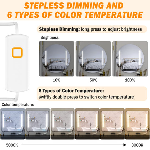 My Beauty Light dimmer controls brightness for customized grooming sessions.