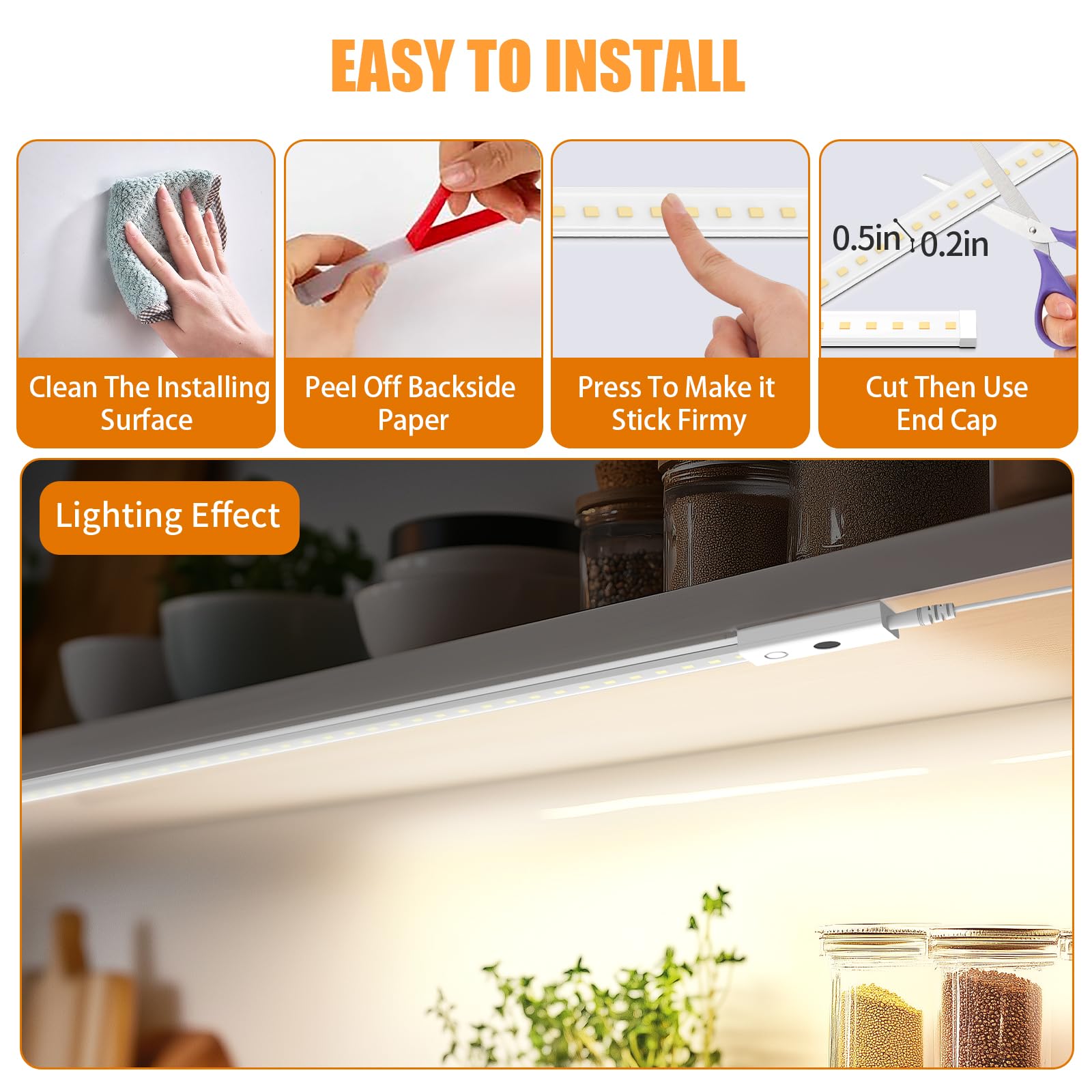 MY BEAUTY LIGHT adhesive mounting ensures screws-free installation