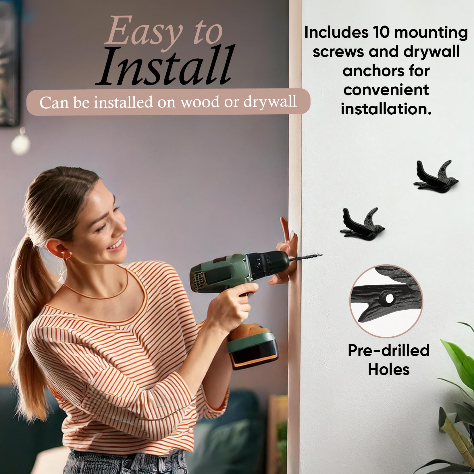 Ideal for entryways and mudrooms with My Fancy Farmhouse hooks