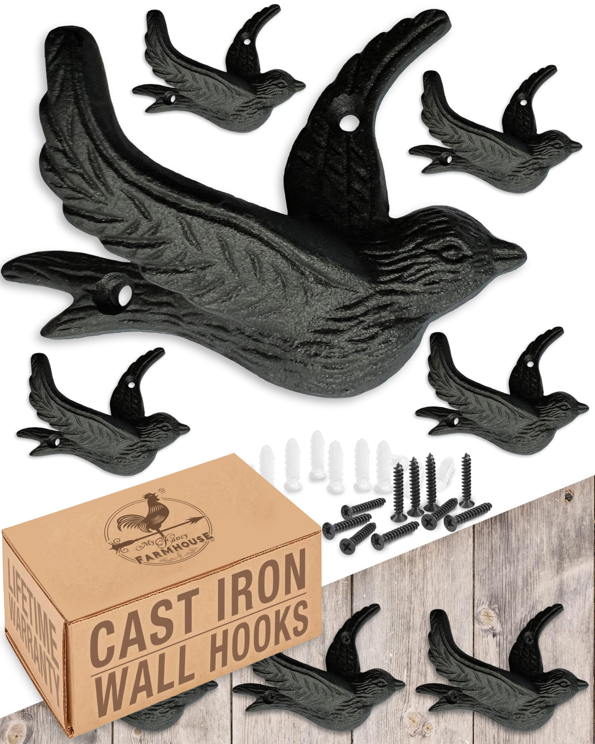 My Fancy Farmhouse Flying Bird Hook wall mount for sturdy coats