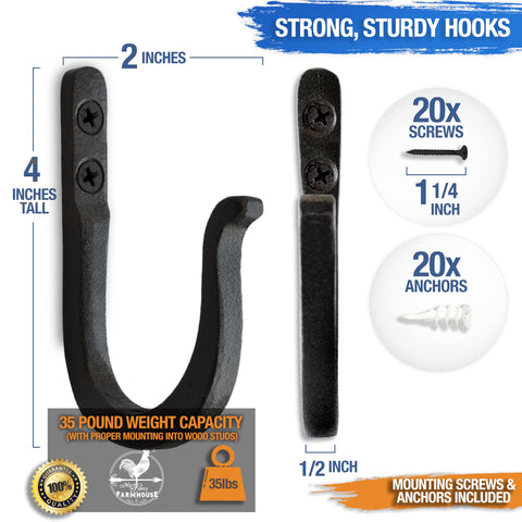 My Fancy Farmhouse heavy-duty wall hook great for coats, bags, and outdoor gear.