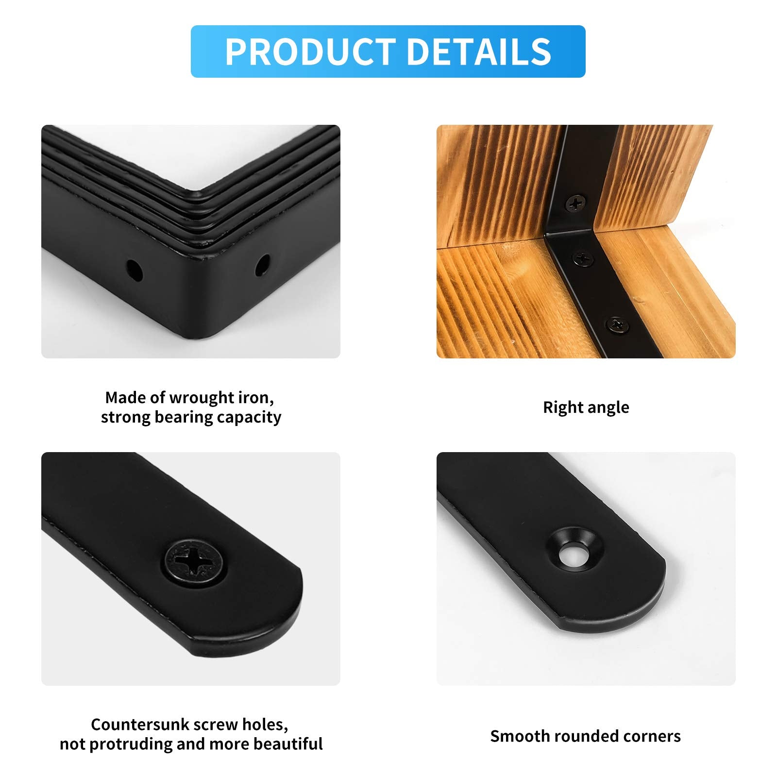 MY RUSTIC black epoxy-coated brackets resist rust and daily wear