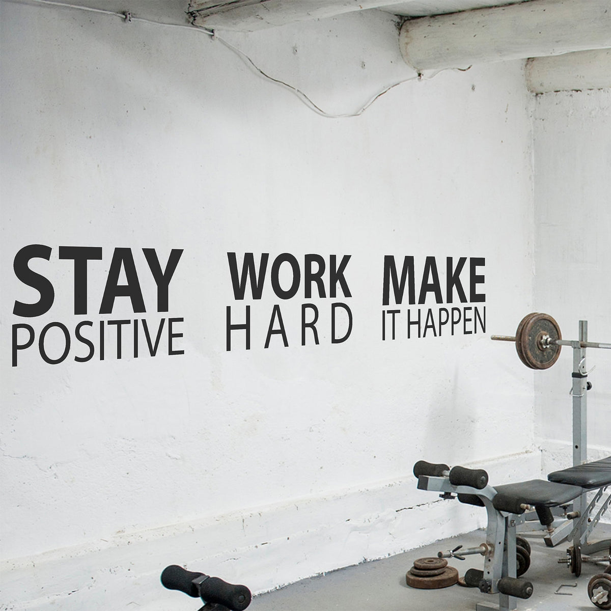 My Vinyl Story Stay Positive wall sticker 22x34 inches uplifts office mood