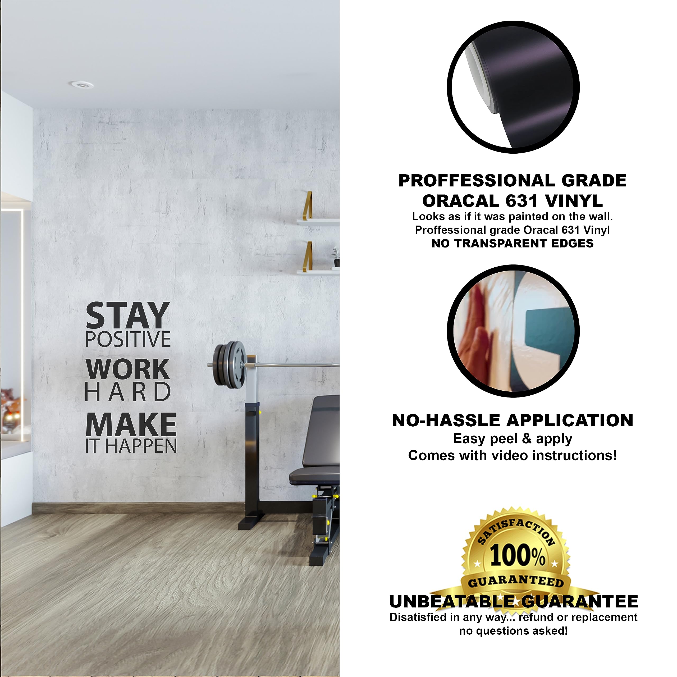 My Vinyl Story Work Hard Make It Happen decal motivates study and focus