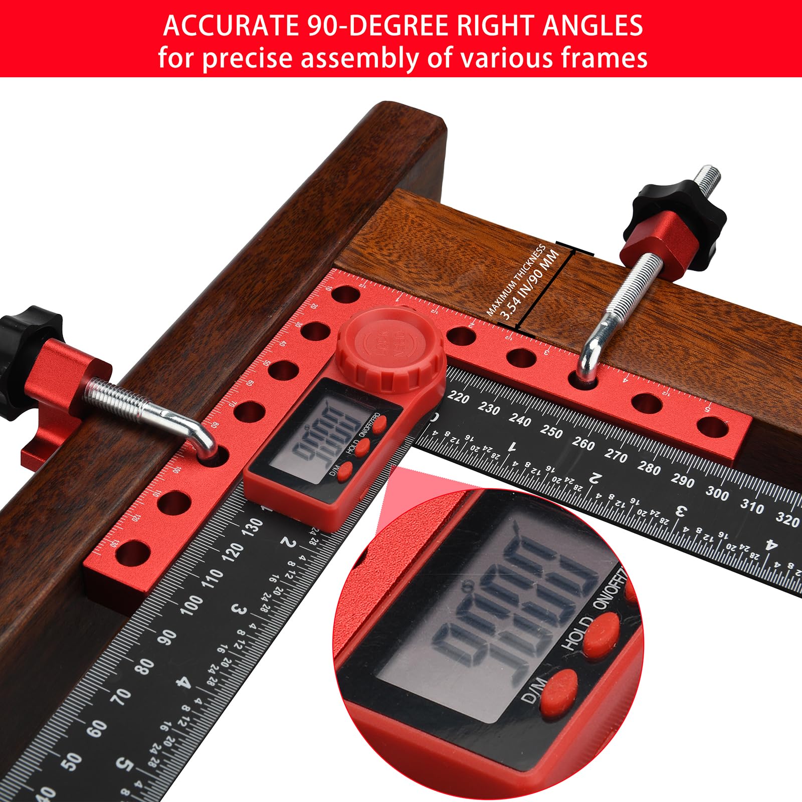 Mycuppca scale inches mm on clamp highlights easy measurement and alignment.