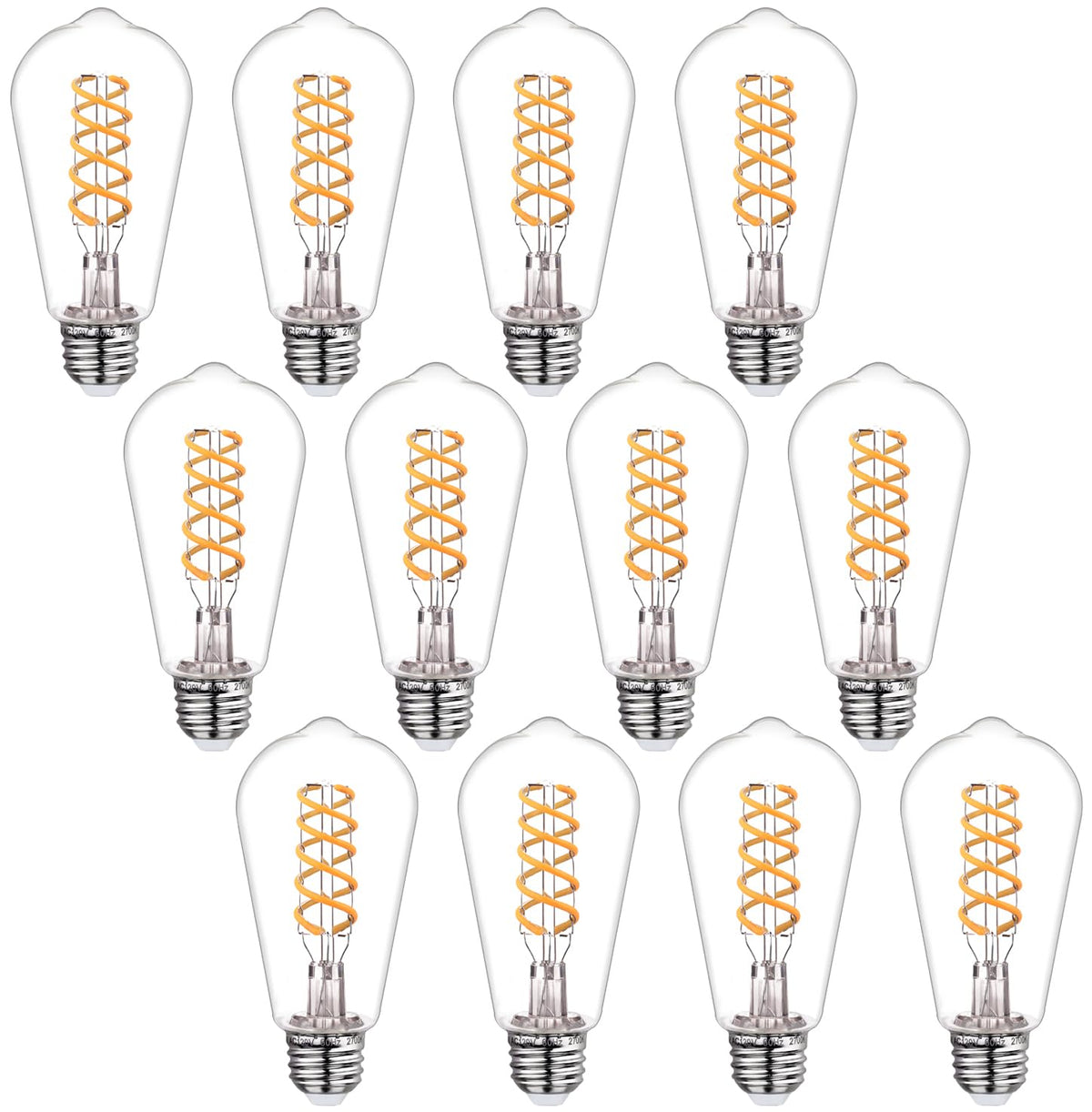 MYEMITTING 12-pack LED Edison bulbs with dimming for cozy lighting
