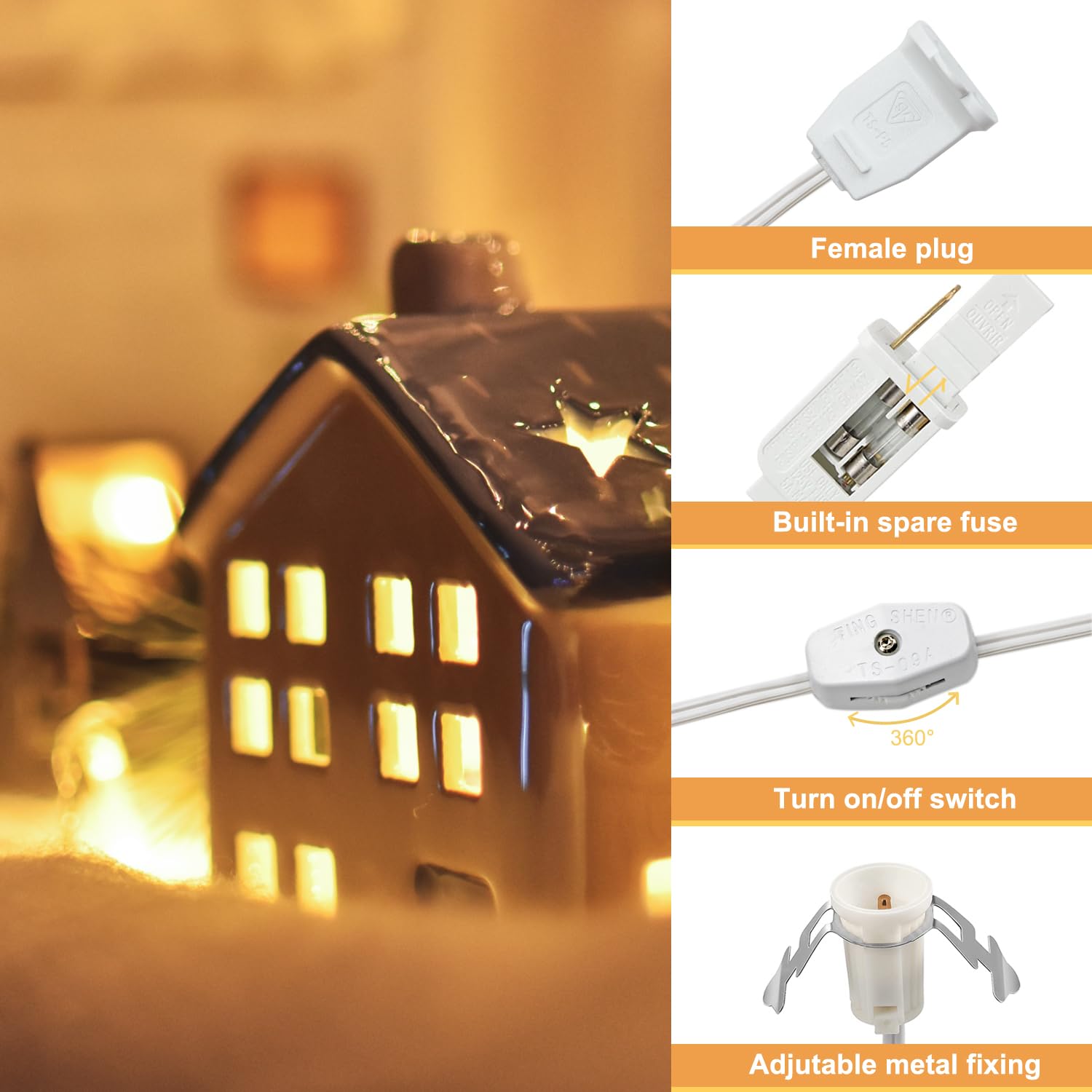 MYEMITTING warm white lighting ideal for holiday villages and pumpkins.