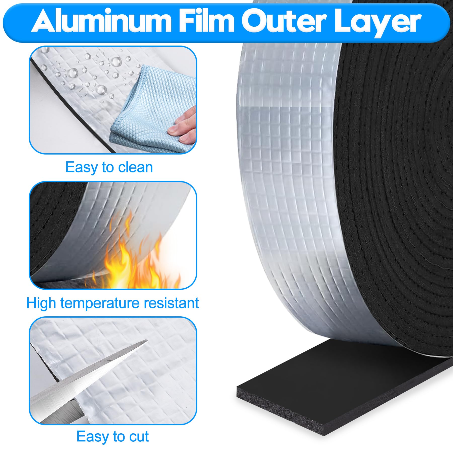 MYFAMIREA fireproof, water-resistant foam insulation keeps cold and hot water lines protected.