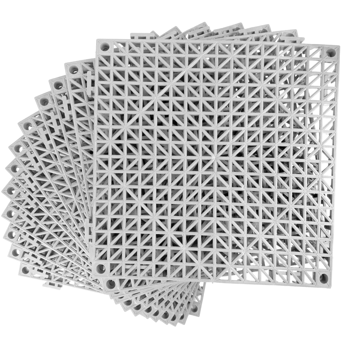 MYFAMIREA modular interlocking cushion tiles on pool deck with slip resistance and drainage.