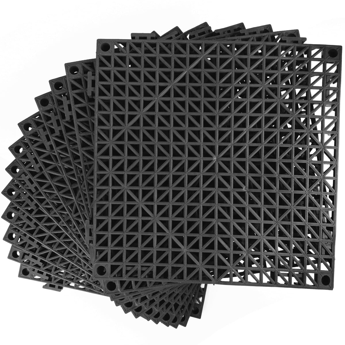 MYFAMIREA modular cushion tiles for decks provide slip resistance and drainage for outdoor spaces.