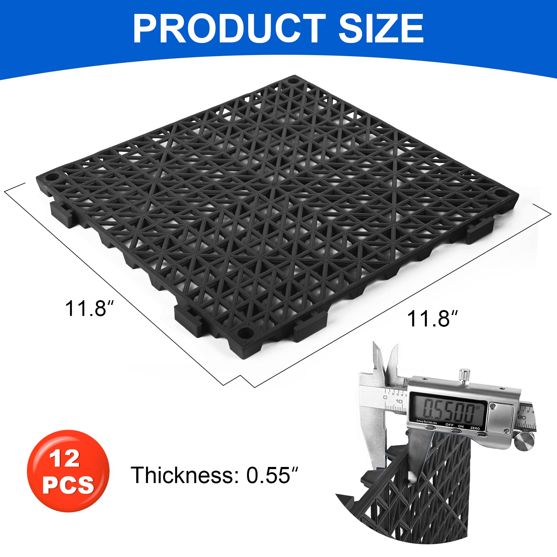 MYFAMIREA non-slip mats ideal for outdoor showers and patios with quick-clean drainage.