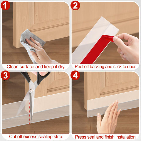 MYFAMIREA sliding door gap seal application in use on a glass door